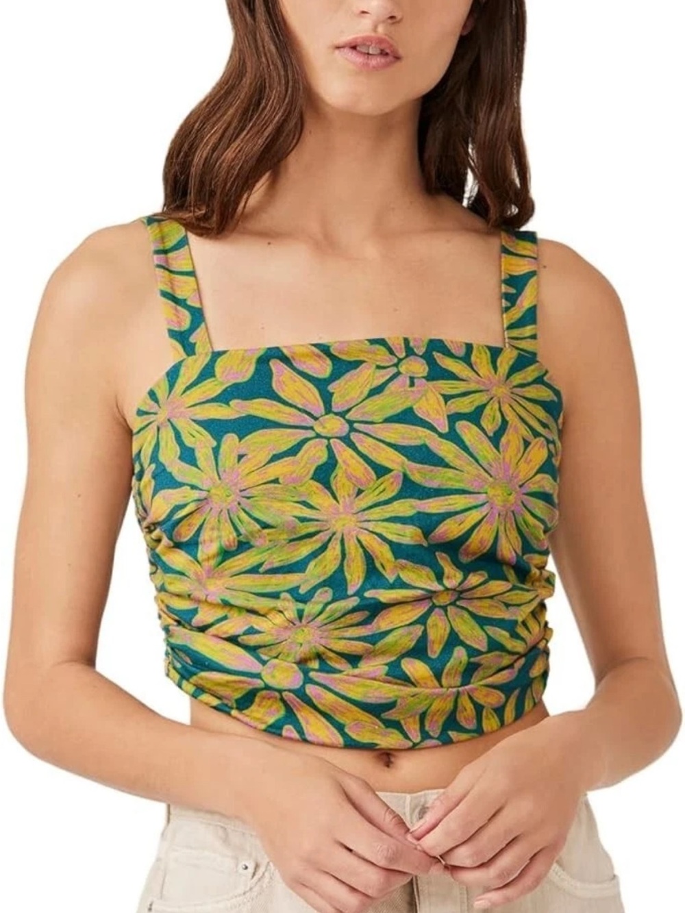 Free People All Tied Up Tank Top Floral Tropical Combo Women’s - Size Medium